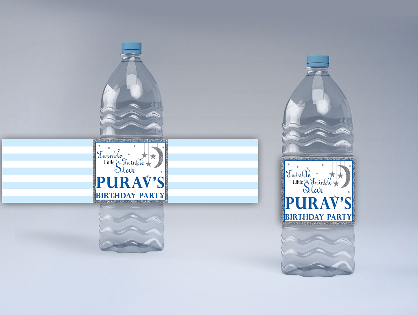 Twinkle Twinkle Little Star - Boy Birthday Party Water Bottle Sticker Labels ( Set Of 10)