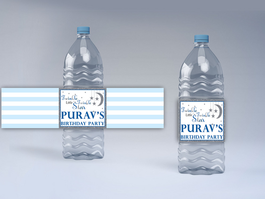 Twinkle Twinkle Little Star - Boy Birthday Party Water Bottle Sticker Labels ( Set Of 10)