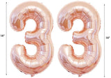 Birthday Decorations for Women Party Supplies 16 inch Rose Gold Number Foil Balloons, 30pcs Rose Gold and Champagn Gold Balloons, Great Gifts for Women' (33th Birthday)