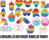 Pop It Theme Birthday Party Photo Booth Props Kit