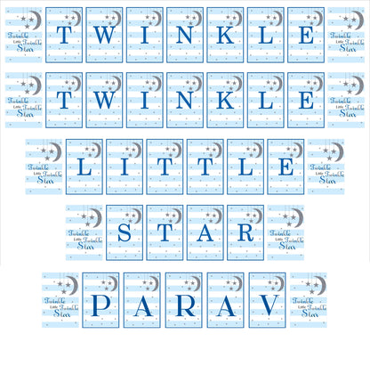 Twinkle Twinkle Little Star Theme Birthday Party Banner for Decoration