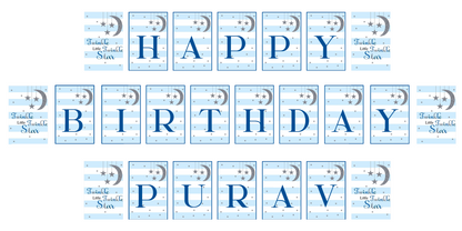 Twinkle Twinkle Little Star Theme Birthday Party Banner for Decoration
