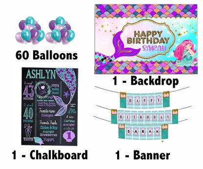 Little Mermaid Birthday Party Personalized Complete Kit