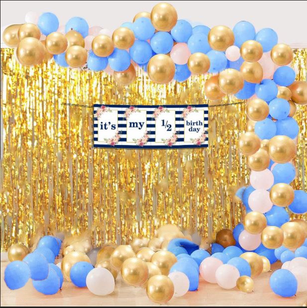 Half Birthday Blue Decoration Balloons Kit