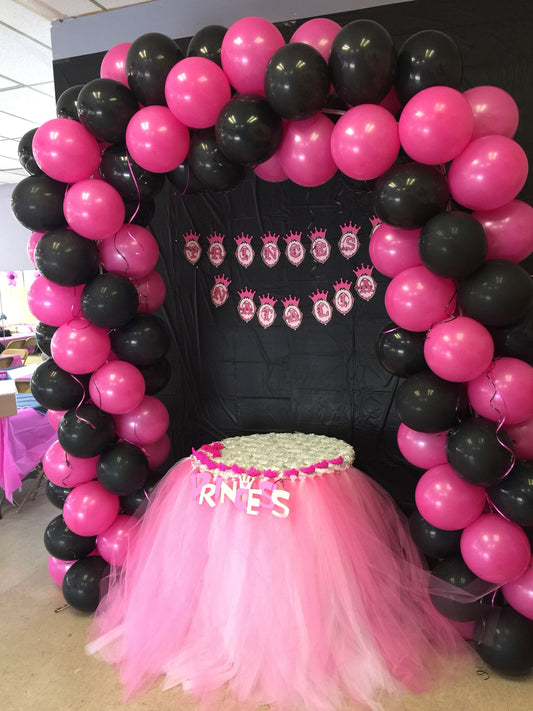 Black And Pink Latex Balloon For Birthday Parties, Anniversary Party, Bachelor Parties, Sweet Sixteen Birthday.