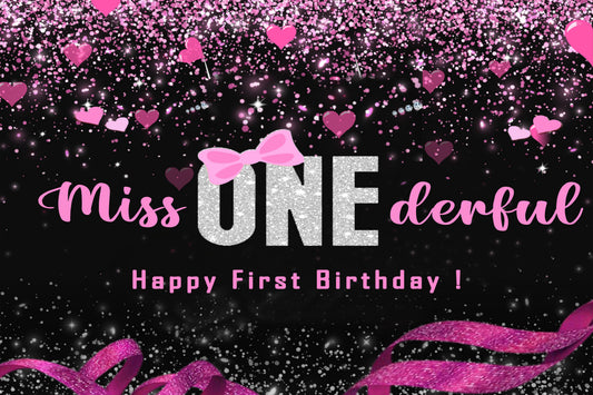One is Fun First Birthday Party Backdrop For Girls