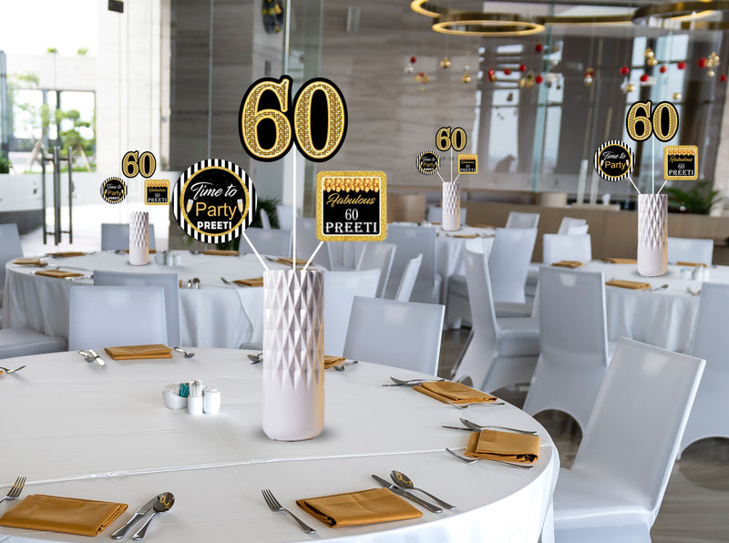 60th Birthday Party Table Toppers for Decoration 