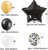 Black Balloons Birthday Party Decorations Black 13pcs Letters Balloons 2pcs Giant Star Foil Balloons 4pcs Confetti Balloons 10pcs Latex Balloons