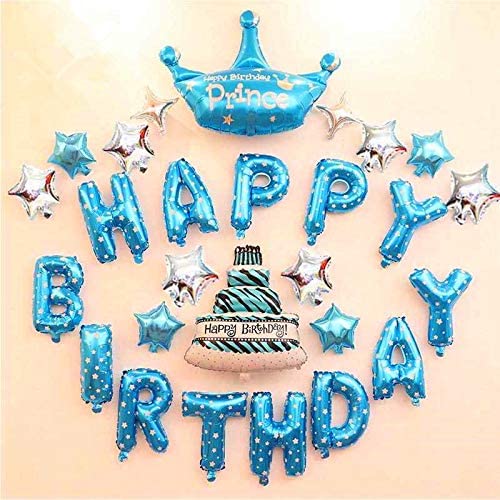 Happy Birthday Balloon Banners Blue Alphabet Birthday Balloons Banner Boys Teen Boys Birthday Party Balloons Decoration