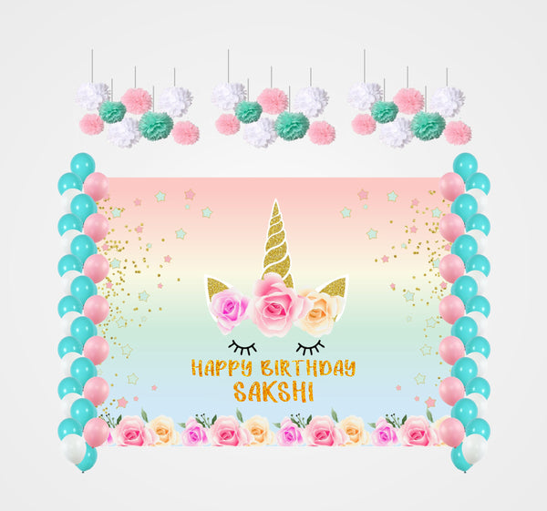Unicorn Theme Birthday Party Complete Decoration Kit