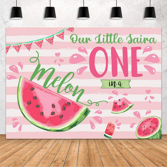 One In A Melon Theme Birthday Party Backdrop 