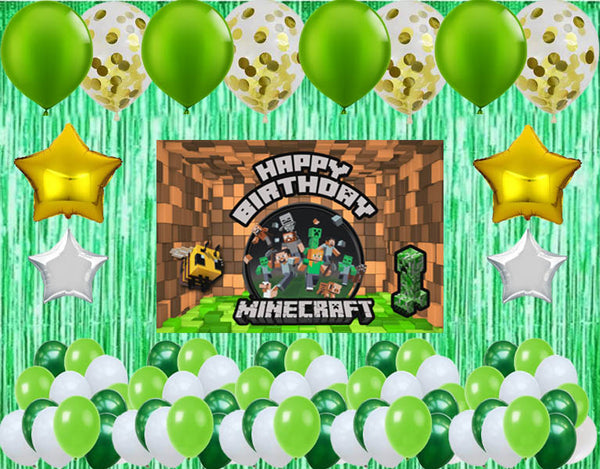 Minecraft Theme Birthday Party Decorations Complete Set