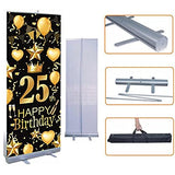 25th Birthday Customized Welcome Banner Roll up Standee (with stand)