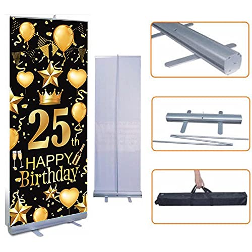 25th Birthday Customized Welcome Banner Roll up Standee (with stand)