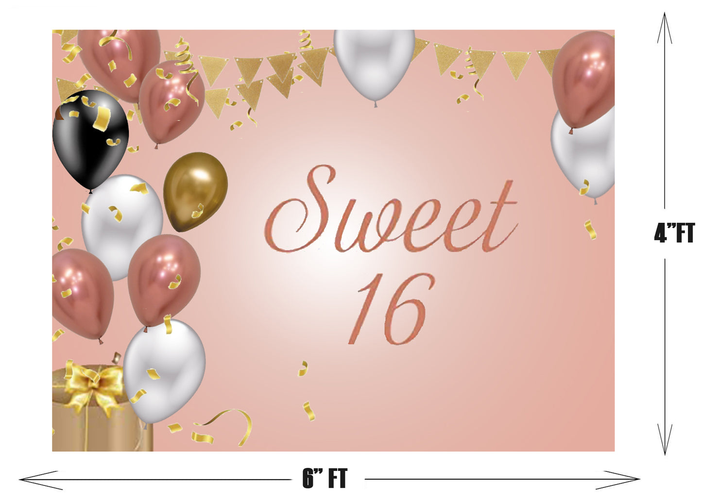 16th Birthday Party Backdrop 