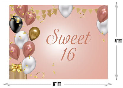 16th Birthday Party Backdrop 