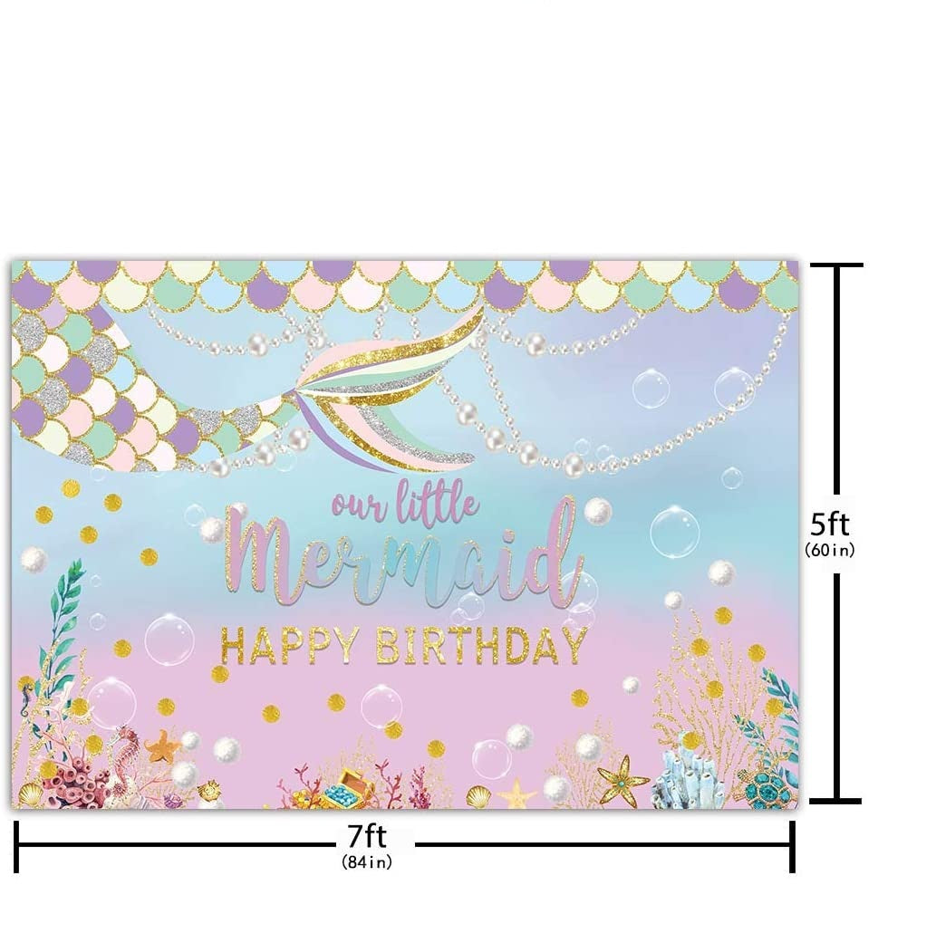 Mermaid Theme Birthday Party Backdrop