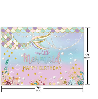 Mermaid Theme Birthday Party Backdrop