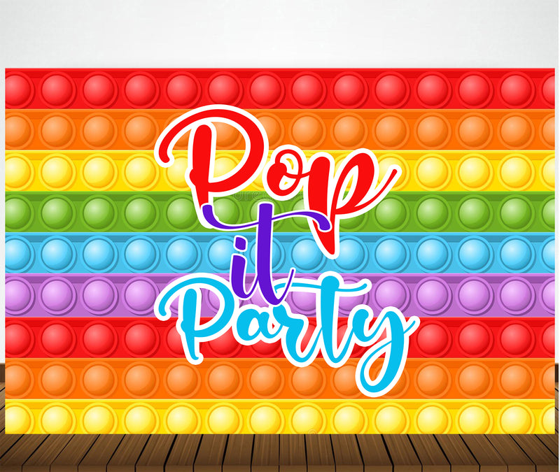 Pop It  Birthday Party Backdrop