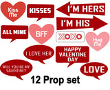 Valentine Party Photo Booth Props Kit