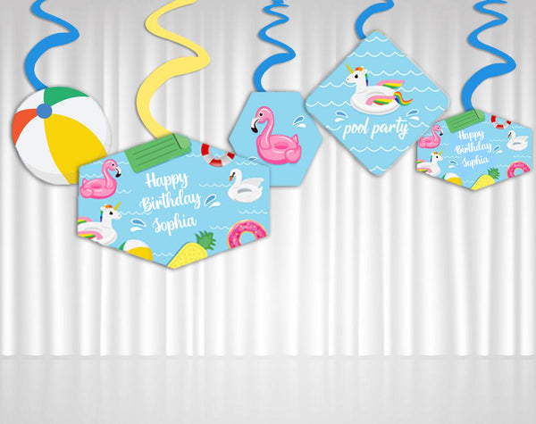 Pool Party Birthday Hanging Set for Decoration 