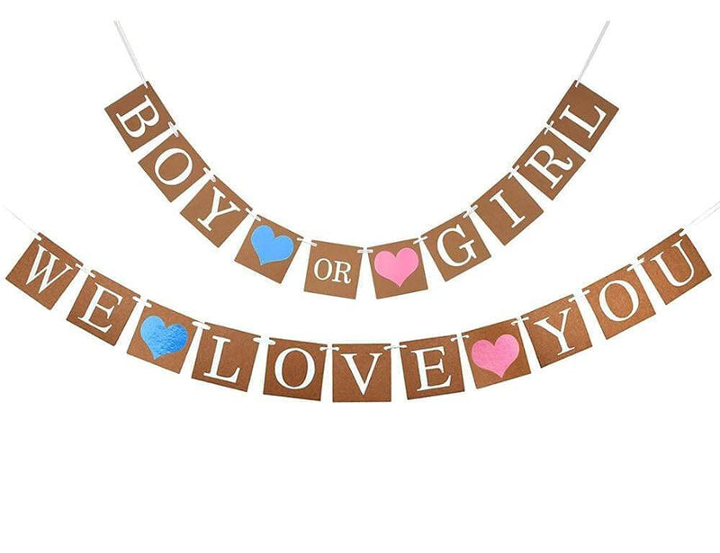 Boy Or Girl We Love You"  25 pcs Baby Shower Decoration Materials Combo for Banner and Balloons
