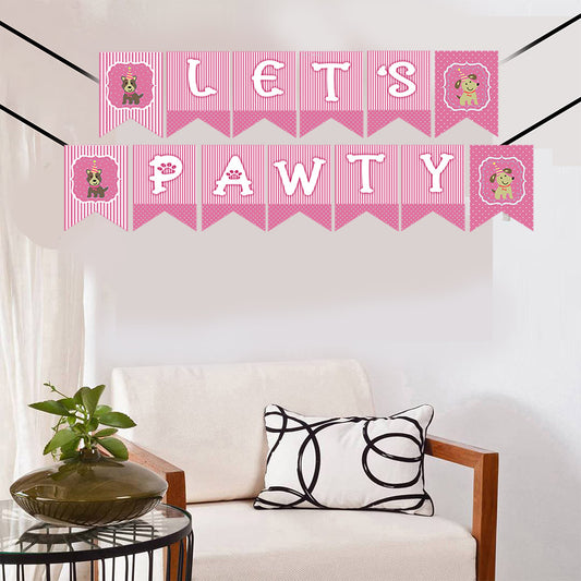 Dog Theme Birthday Party Banner for Decoration