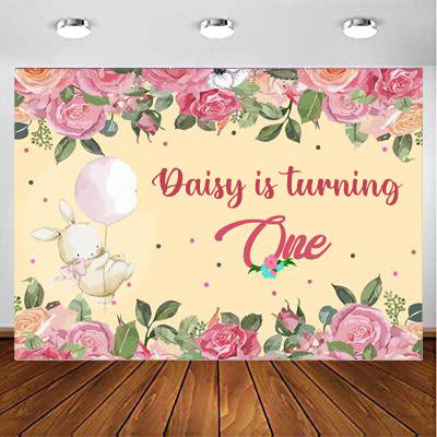 Some Bunny Is One Birthday Party Backdrop
