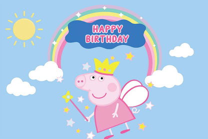 Peppa Pig Theme Birthday Party Backdrop