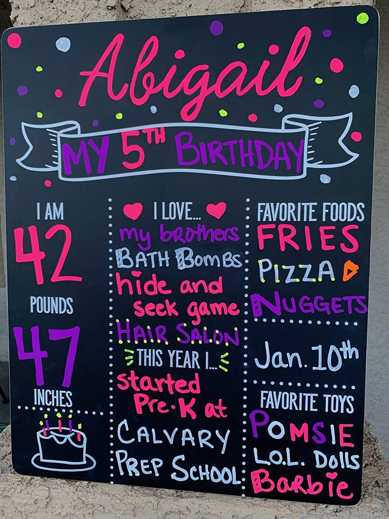 Kids Birthday Party Customized Chalkboard/Milestone Board