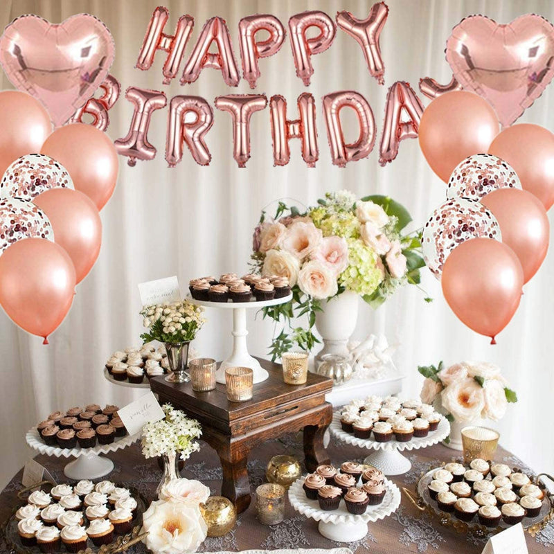 40th Birthday Rose Gold Party Decoration Kit