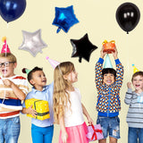 10th Birthday Decoration Balloon, 16 Inch Number Balloons, Banner Navy Blue White Black Latex Balloons Star Foil Balloons for Boys Girls Birthday Party Supplies (10th Birthday)