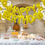 16 Inch Birthday Banner Balloon Letter Foil Party Decoration Bunting 18 Inch Star Heart Foil Latex Balloons Helium Confetti Balloons for Wedding Anniversaries gold