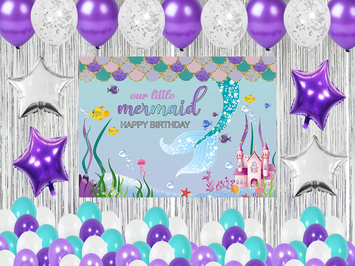 Mermaid Theme Birthday Party Complete Party Set for Girls