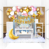 Twinkle Twinkle Little Star Birthday Party Decorations with Moon and Stars Balloon Garland Kit for Birthday Party
