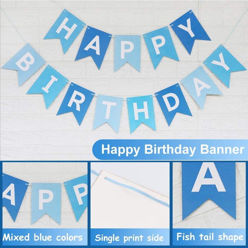 Happy Birthday Banner, Happy Birthday Banners with Blue Latex