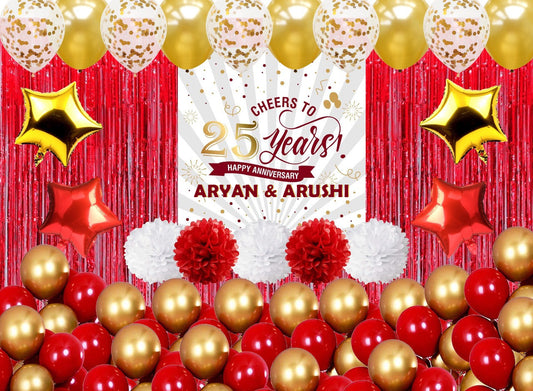 25th Anniversary Party Complete Decoration Kit 