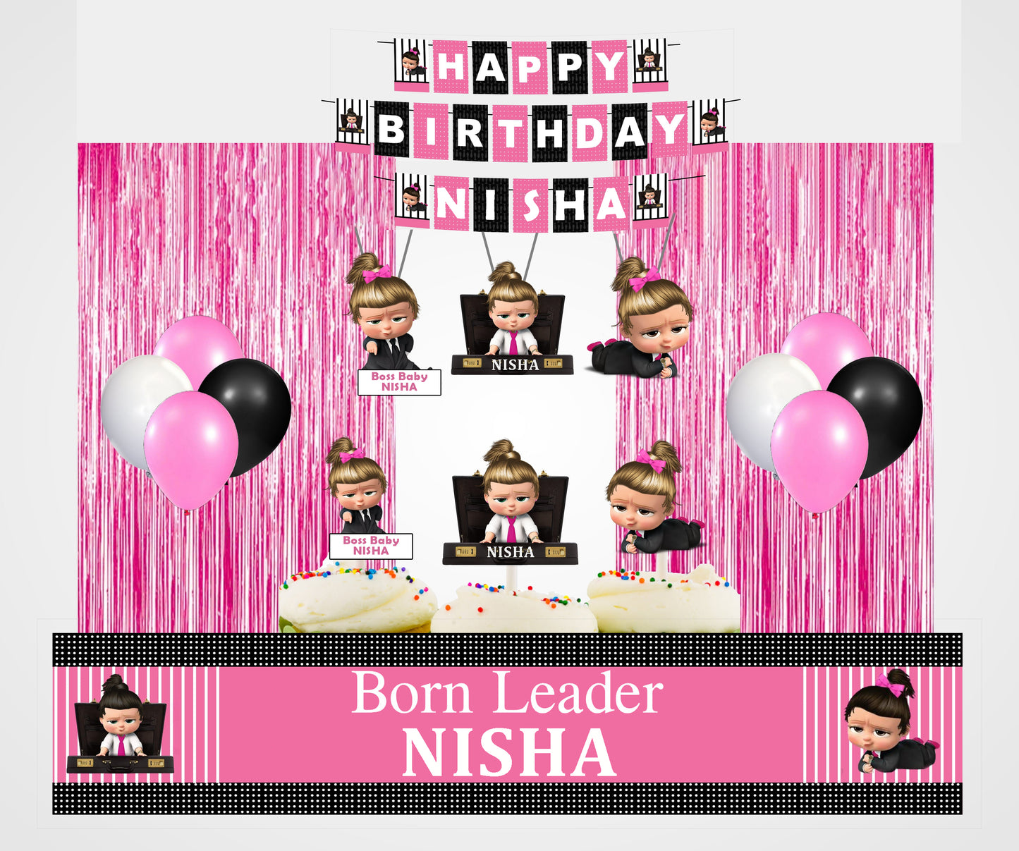Boss Baby Girl Theme Birthday Party Decoration Kit 