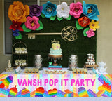 Pop It Theme Birthday Long Banner for Decoration