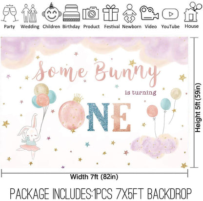 Some Bunny Is One Birthday Party Backdrop