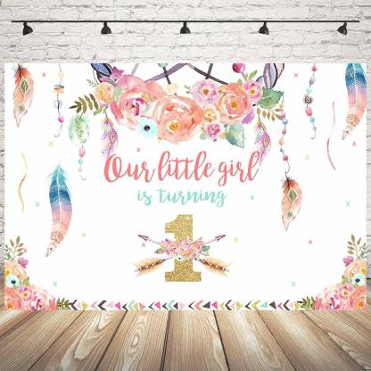 Personalize Wild One Birthday Party Backdrop Banner