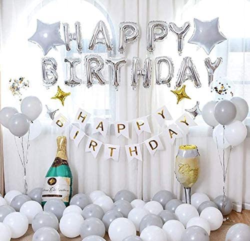 Silver Decoration Set for Birthday