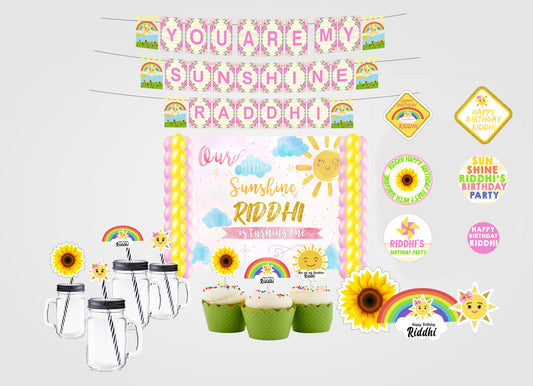 Sunshine Theme Birthday Party Complete Decoration Kit