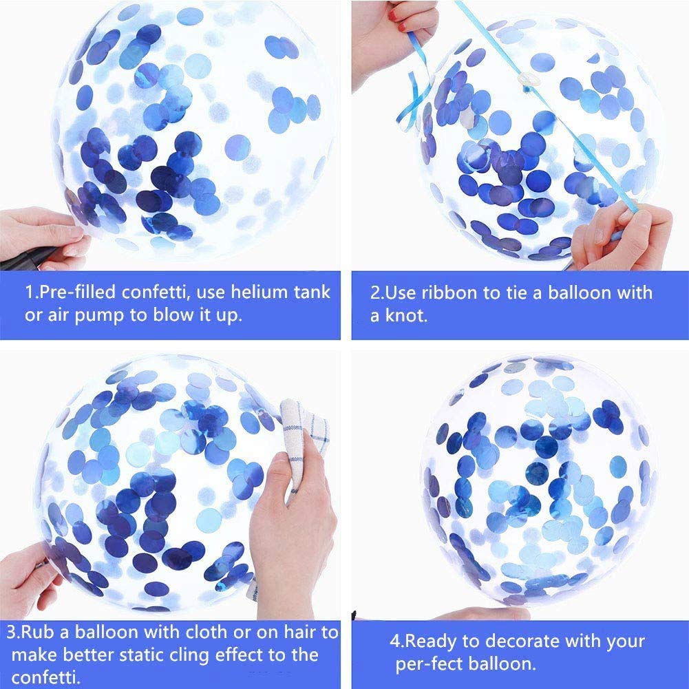 18TH Birthday Decoration KIT "Silver Number 18 Birthday Balloons ,Blue Confetti Balloons