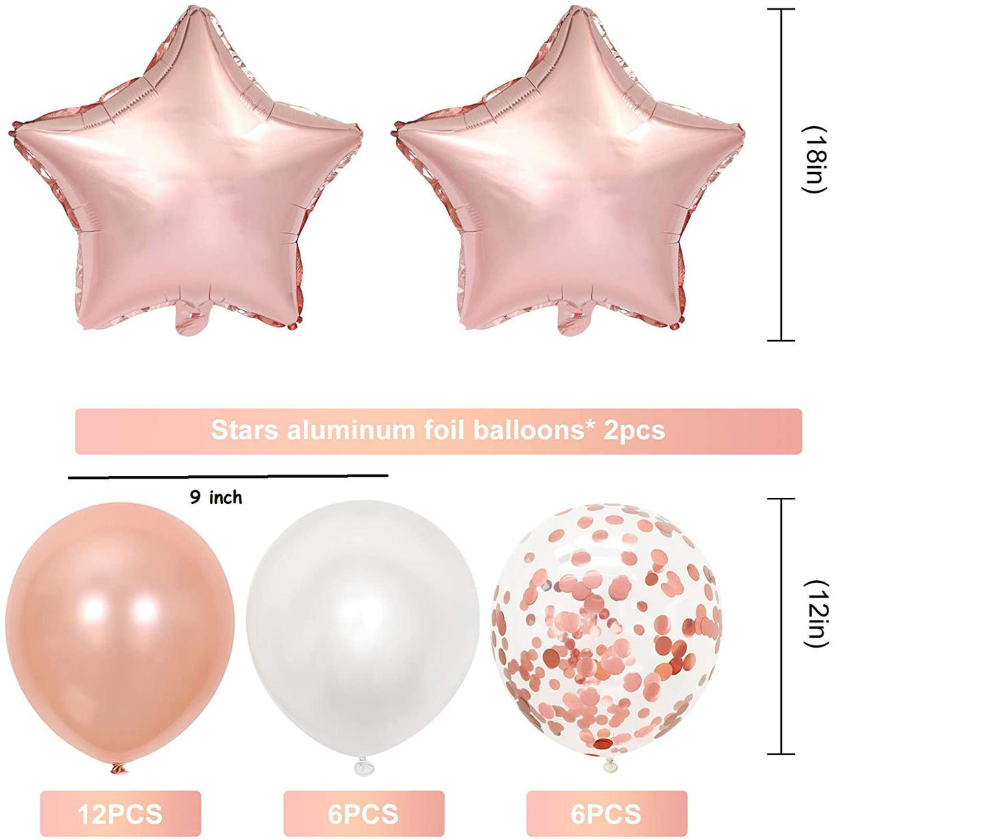 16 Inch Rose Gold Number 5 Balloon, Large Helium Balloon Birthday Party Decorations for Girls, Rose Gold Latex Balloons, 2 Year Party Supplies for Baby Shower Birthday Celebration