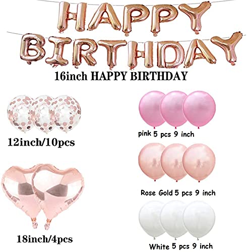 17th Birthday Balloon 17th Birthday Decorations Happy 17th Birthday Party Supplies Rose Gold Number 17 Foil Balloons Latex Balloon Gifts for Girls,Boys,Women,Men