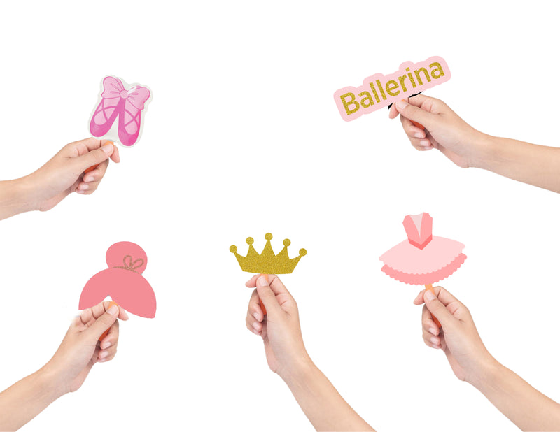 Ballerina Theme Birthday Party Photo Booth Props Kit