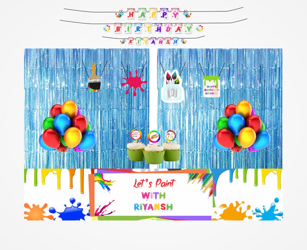 Art and Paint Theme Birthday Party Decoration Kit