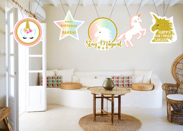 Unicorn Theme Birthday Party Hanging Set for Decoration