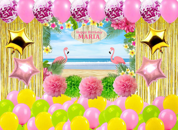 Flamingo Theme Birthday Party Complete Decoration Kit
